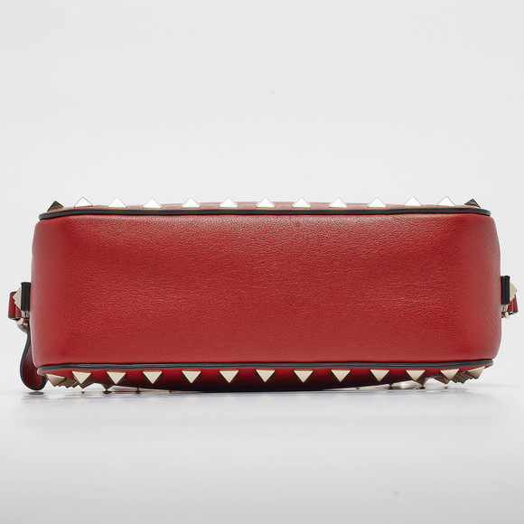 VALENTINO Red Leather Studded Camera Crossbody Bag - Picture 6 of 8